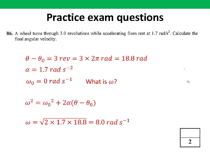 Practice exam questions 