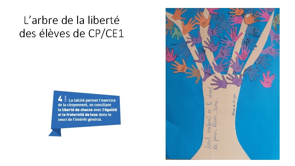 L’arbre de la liberté des élèves de CP/CE 1 
