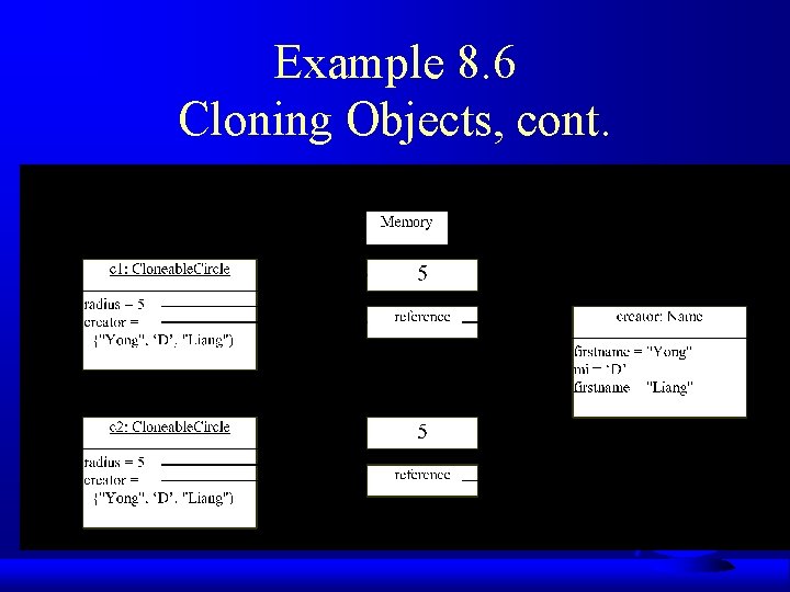 Example 8. 6 Cloning Objects, cont. Example 8. 6 Cloning Objects, cont.