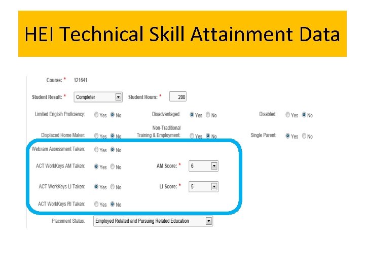 HEI Technical Skill Attainment Data 