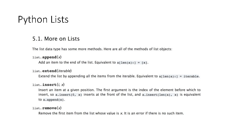 Python Lists 