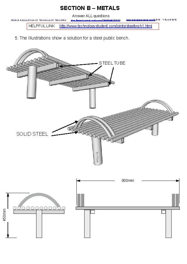 SECTION B – METALS Answer ALL questions WORLD ASSOCIATION OF TECHNOLOGY TEACHERS HELPFUL LINK