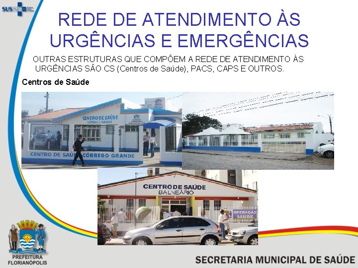 REDE DE ATENDIMENTO ÀS URGÊNCIAS E EMERGÊNCIAS OUTRAS ESTRUTURAS QUE COMPÕEM A REDE DE