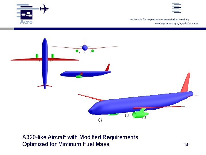 A 320 -like Aircraft with Modified Requirements, Optimized for Miminum Fuel Mass 14 