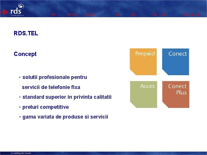 RDS. TEL Concept • solutii profesionale pentru servicii de telefonie fixa • standard superior