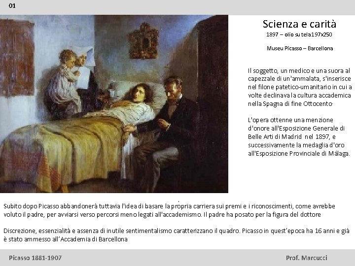 01 Scienza e carità 1897 – olio su tela 197 x 250 Museu Picasso