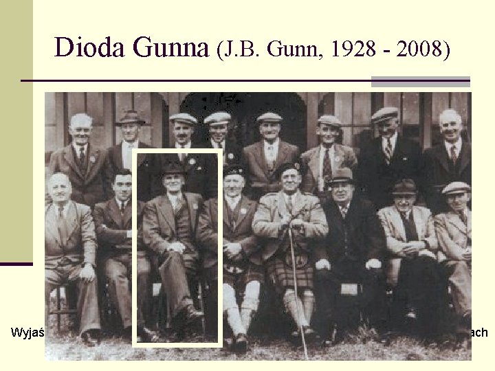 Dioda Gunna (J. B. Gunn, 1928 - 2008) www. st-andrews. ac. uk/ 1963 Wyjaśnienie:
