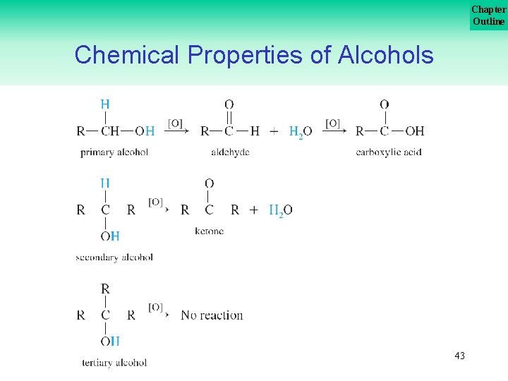 Chapter Outline Chemical Properties of Alcohols 43 