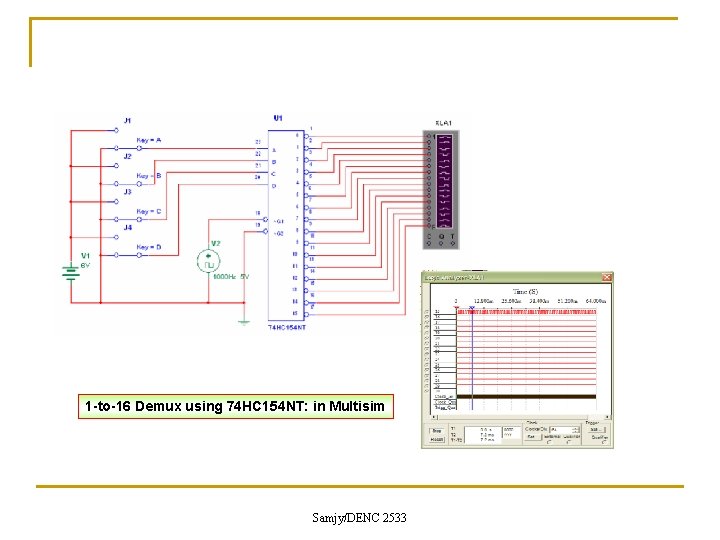 1 -to-16 Demux using 74 HC 154 NT: in Multisim Samjy/DENC 2533 