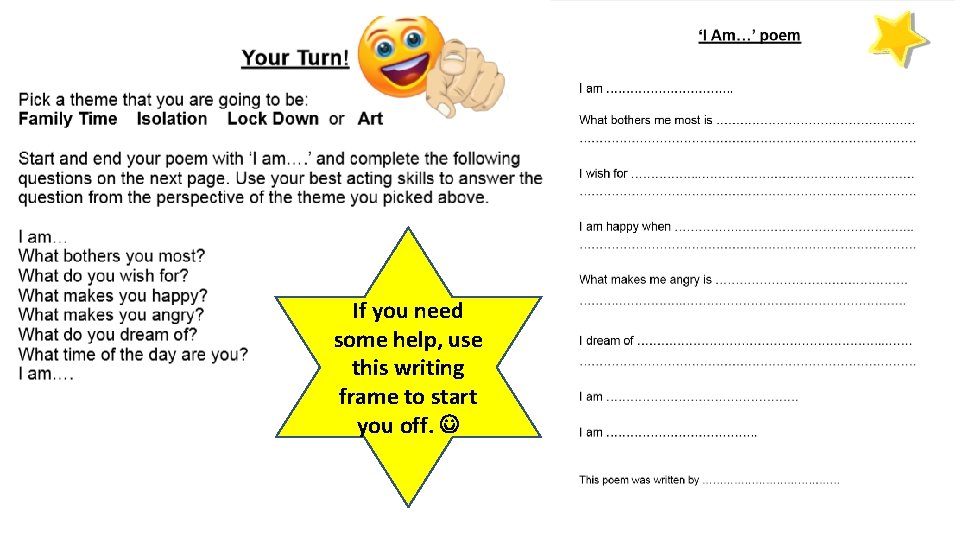 If you need some help, use this writing frame to start you off. 