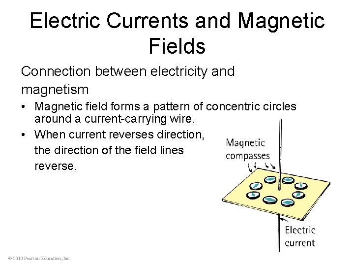 Electric Currents and Magnetic Fields Connection between electricity and magnetism • Magnetic field forms