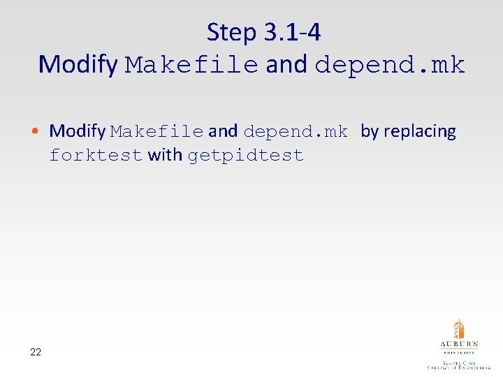 Step 3. 1 -4 Modify Makefile and depend. mk • Modify Makefile and depend.