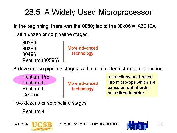 28. 5 A Widely Used Microprocessor In the beginning, there was the 8080; led