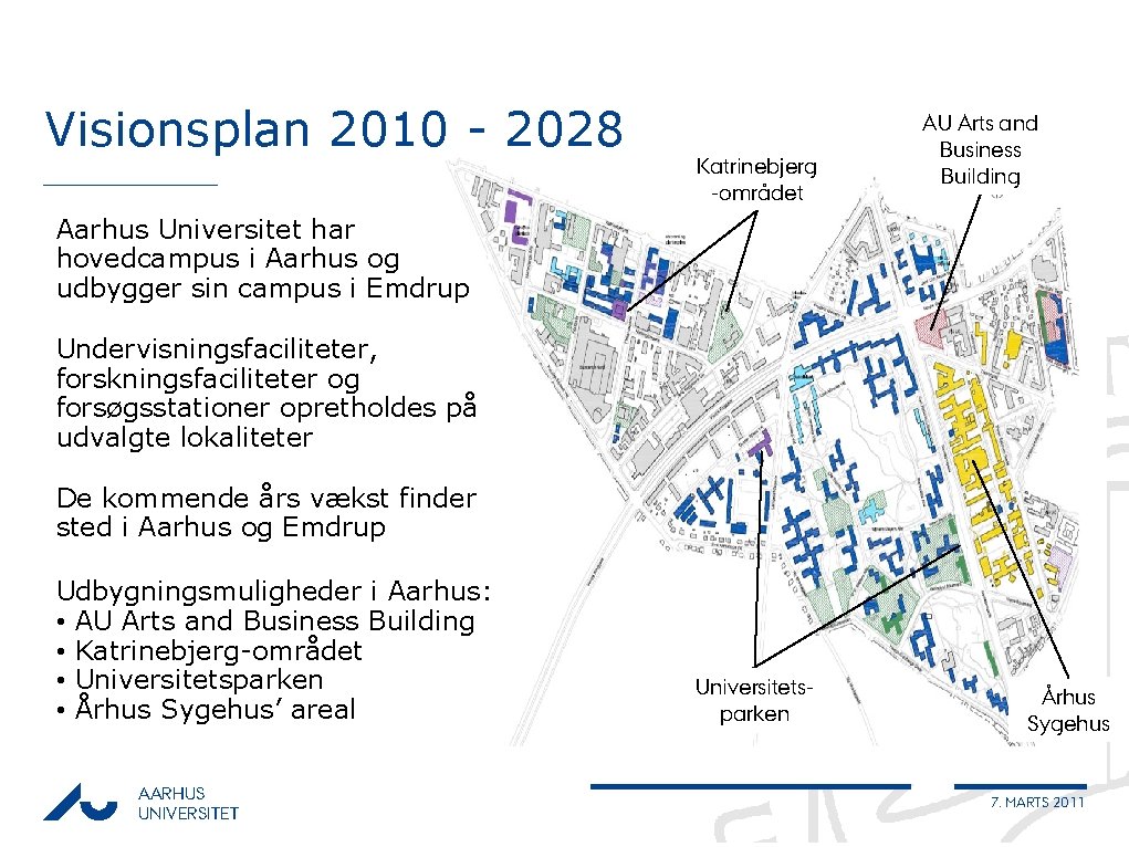 Visionsplan 2010 - 2028 Katrinebjerg -området AU Arts and Business Building Aarhus Universitet har