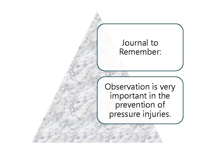 2. Identify guidelines for providing skin care and preventing pressure injuries Journal to Remember: