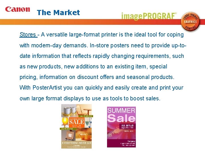 The Market Stores - A versatile large-format printer is the ideal tool for coping