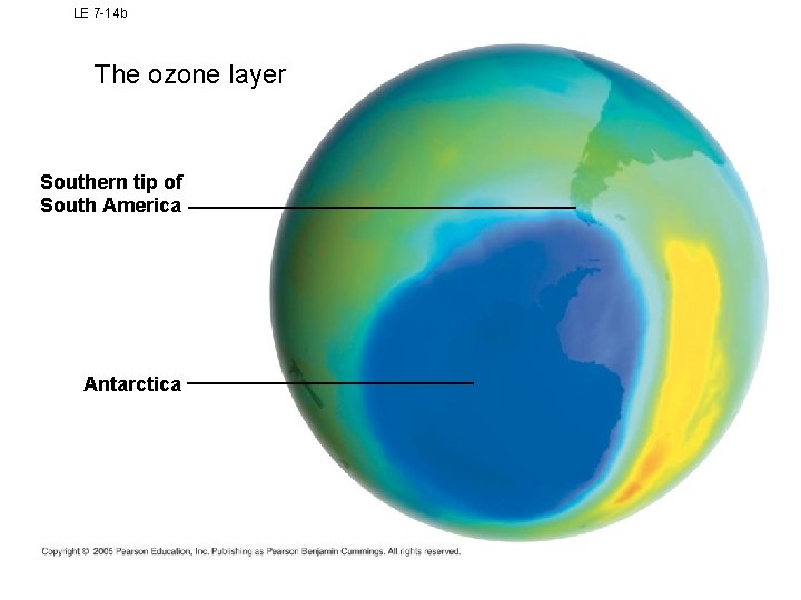 LE 7 -14 b The ozone layer Southern tip of South America Antarctica 