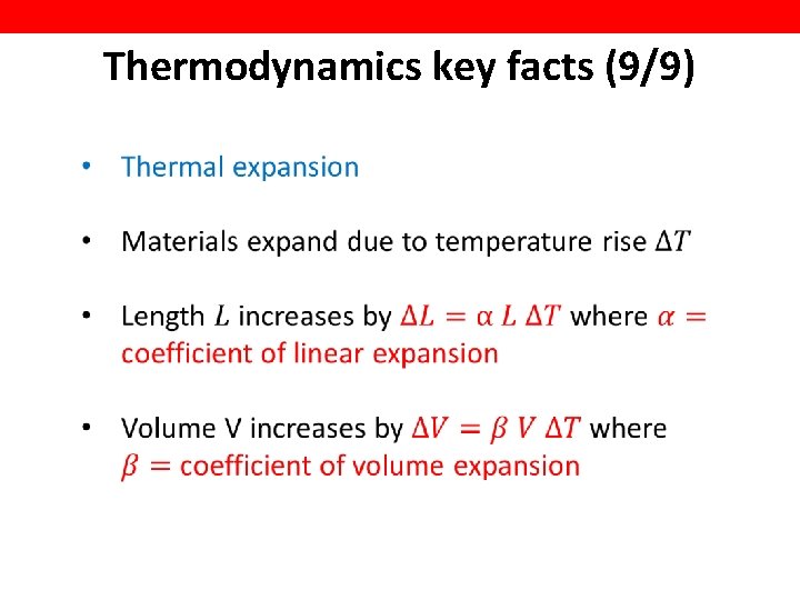 Thermodynamics key facts (9/9) 
