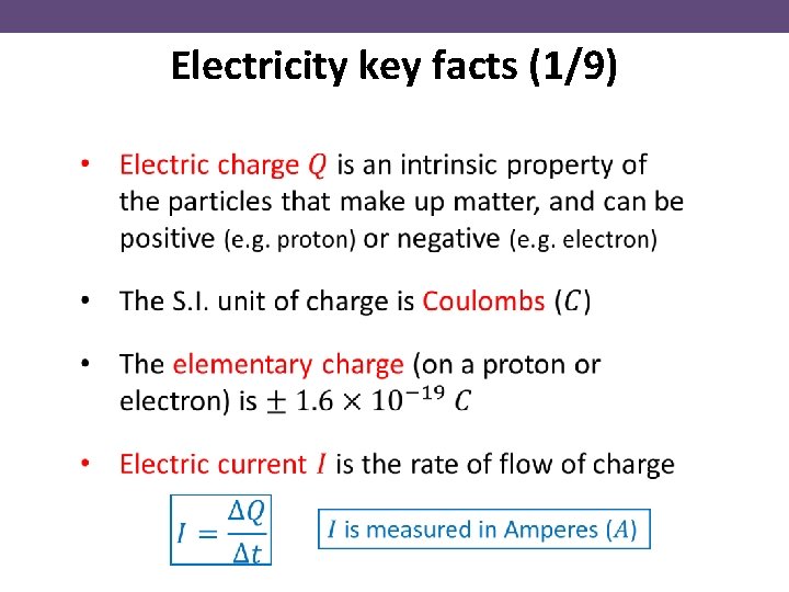 Electricity key facts (1/9) 