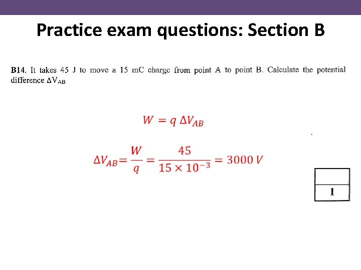 Practice exam questions: Section B 