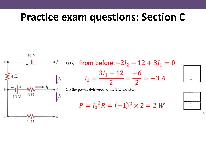 Practice exam questions: Section C 