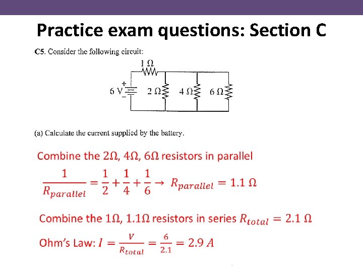 Practice exam questions: Section C 