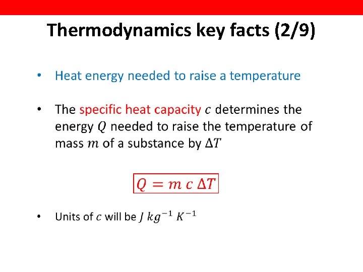 Thermodynamics key facts (2/9) 