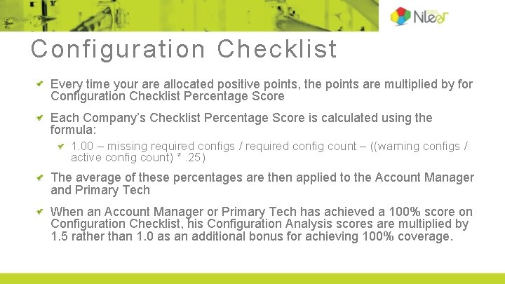 Configuration Analysis Score My Team Configuration Analysis Promotes