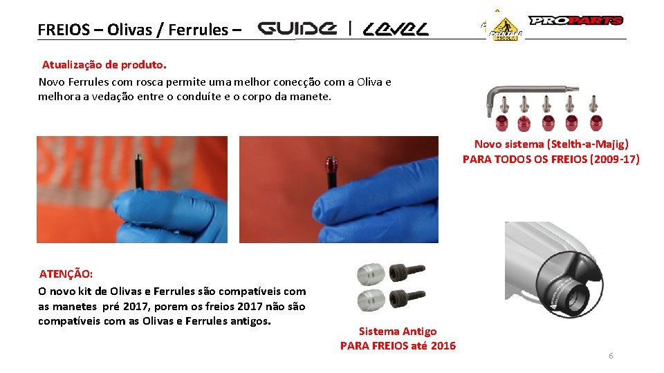 FREIOS – Olivas / Ferrules – Atualização de produto. Novo Ferrules com rosca permite