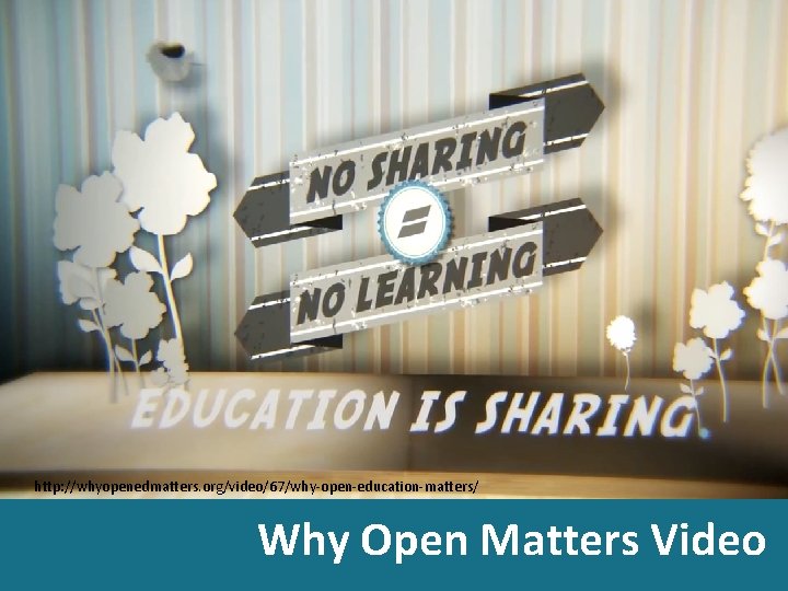 http: //whyopenedmatters. org/video/67/why-open-education-matters/ Why Open Matters Video 