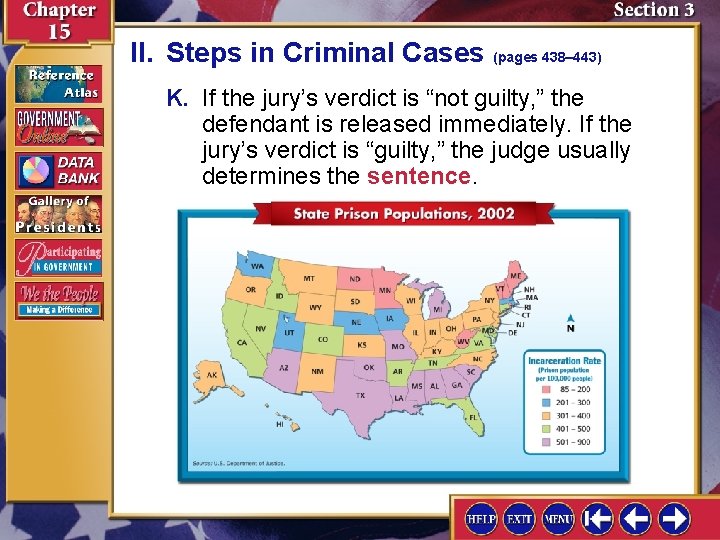 II. Steps in Criminal Cases (pages 438– 443) K. If the jury’s verdict is