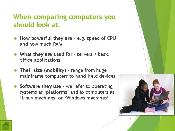 When comparing computers you should look at: How powerful they are – e. g. When comparing computers you should look at: How powerful they are – e. g.