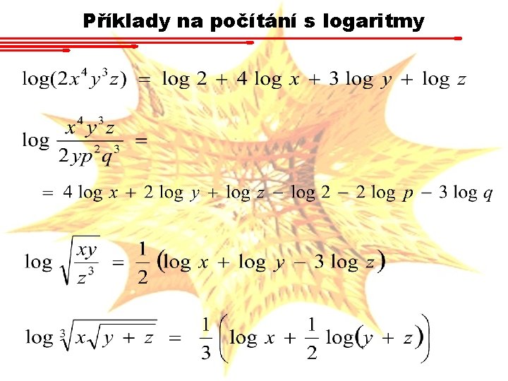 Příklady na počítání s logaritmy 