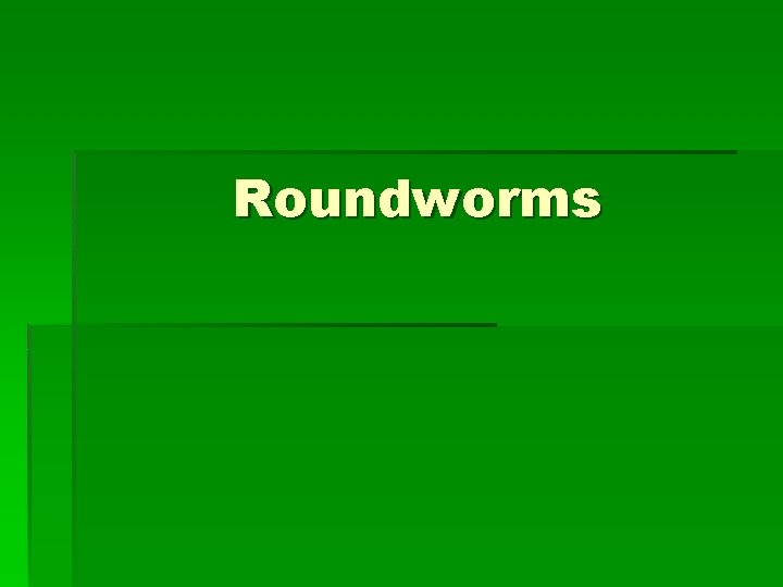 Roundworms Roundworms