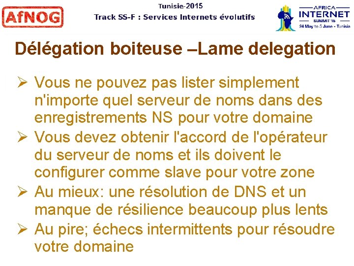 Délégation boiteuse –Lame delegation Vous ne pouvez pas lister simplement n'importe quel serveur de