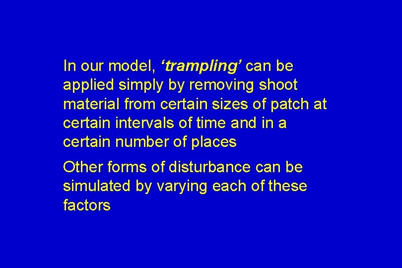 In our model, ‘trampling’ can be applied simply by removing shoot material from certain