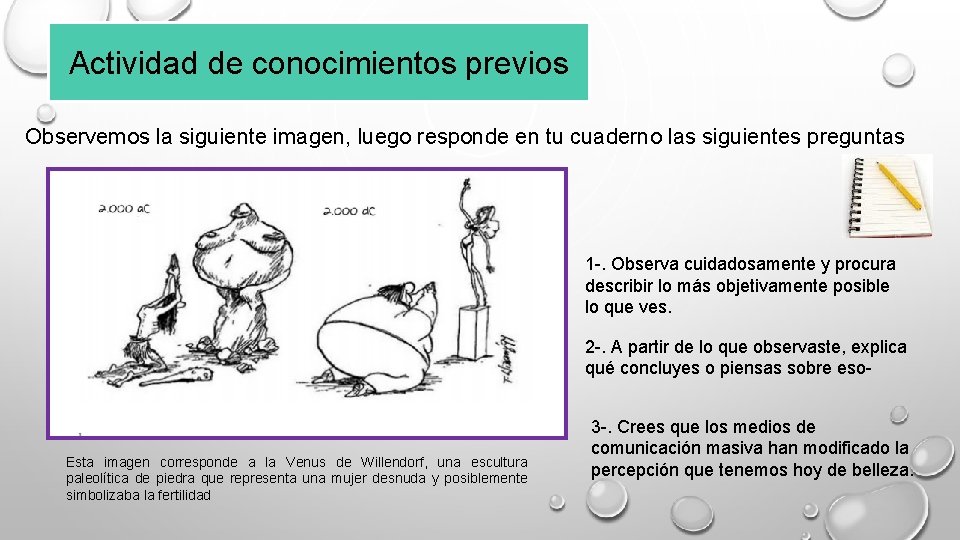 Actividad de conocimientos previos Observemos la siguiente imagen, luego responde en tu cuaderno las