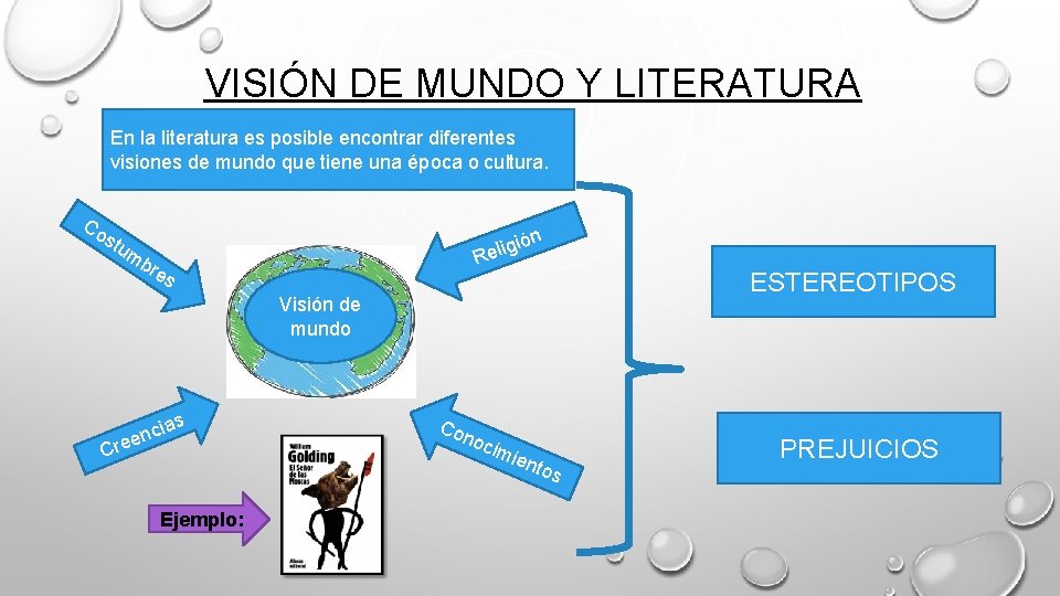 VISIÓN DE MUNDO Y LITERATURA En la literatura es posible encontrar diferentes visiones de