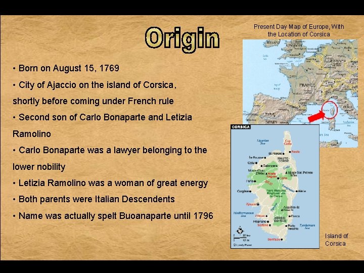 Present Day Map of Europe, With the Location of Corsica • Born on August Present Day Map of Europe, With the Location of Corsica • Born on August