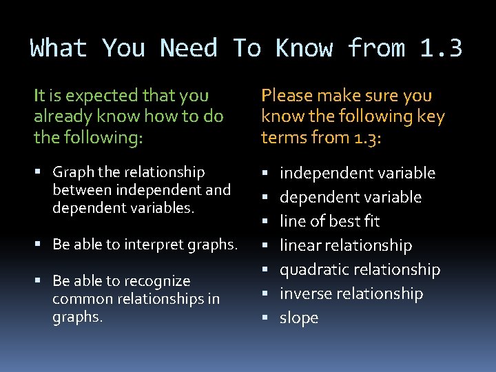 What You Need To Know from 1. 3 It is expected that you already What You Need To Know from 1. 3 It is expected that you already