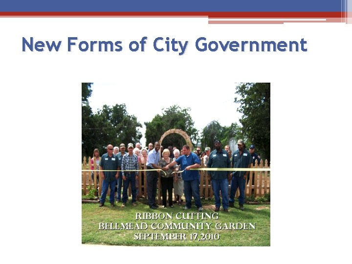 New Forms of City Government 