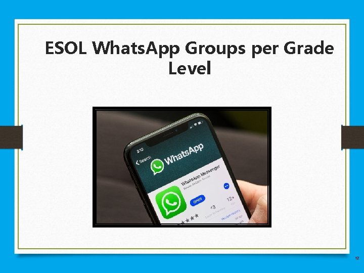 ESOL Whats. App Groups per Grade Level 12 