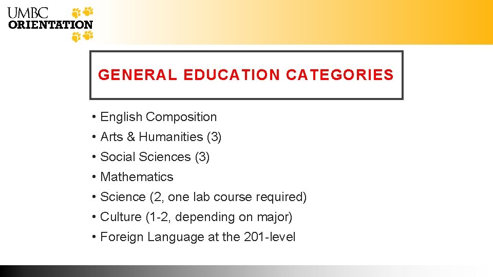 GENERAL EDUCATION CATEGORIES • English Composition • Arts & Humanities (3) • Social Sciences