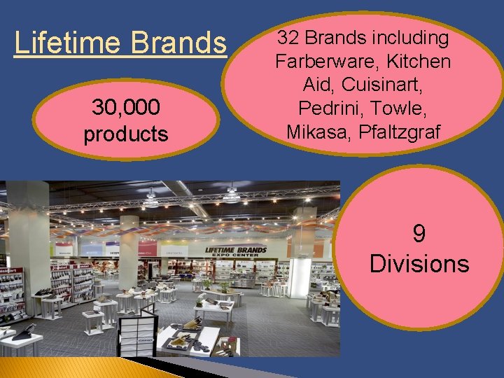 Lifetime Brands 30, 000 products 32 Brands including Farberware, Kitchen Aid, Cuisinart, Pedrini, Towle,