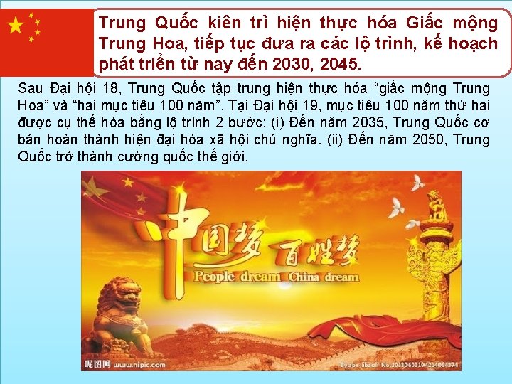 Trung Quốc kiên trì hiện thực hóa Giấc mộng Trung Hoa, tiếp tục đưa