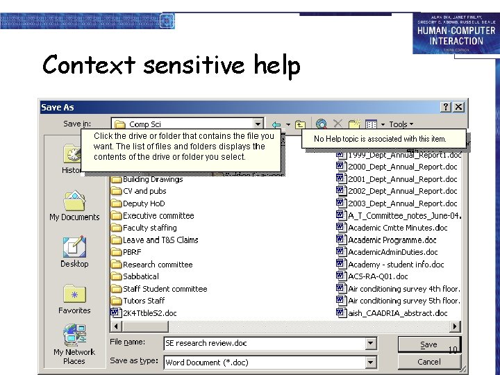 Context sensitive help 10 