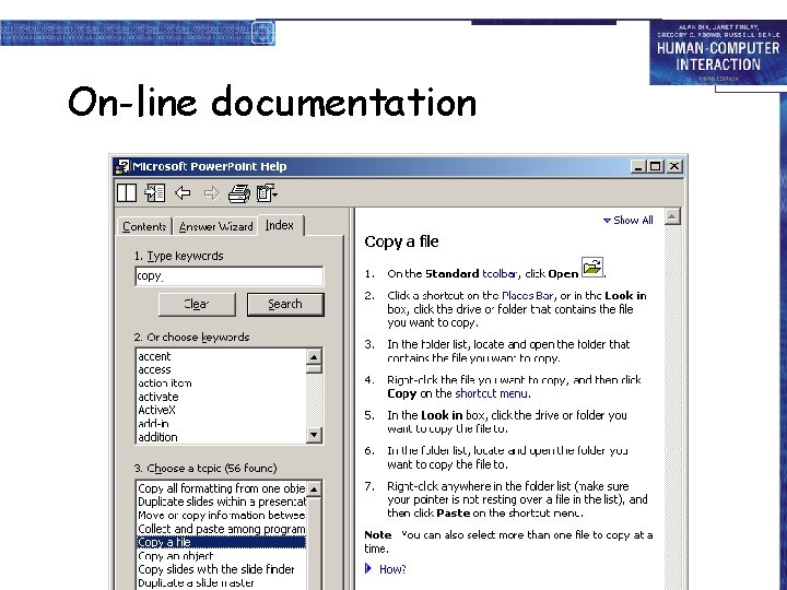 On-line documentation 