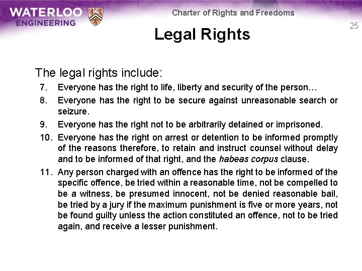 The Charter of Rights and Freedoms Douglas Wilhelm