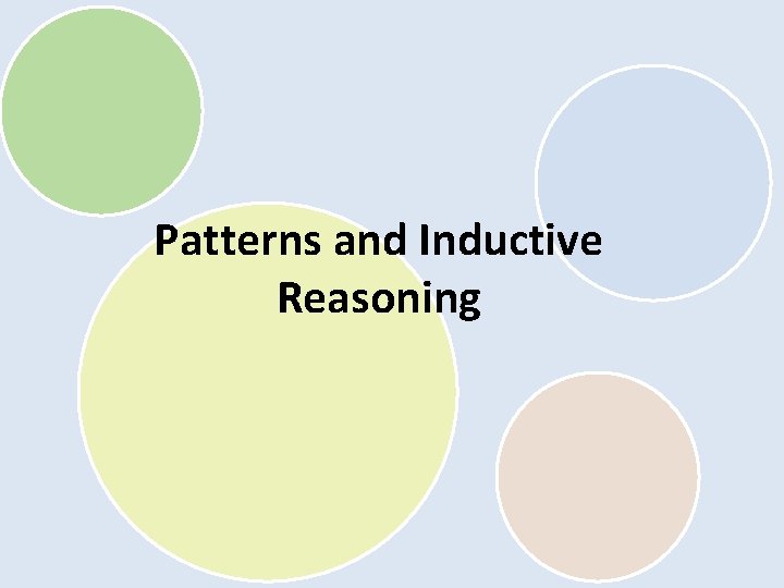 Patterns and Inductive Reasoning 