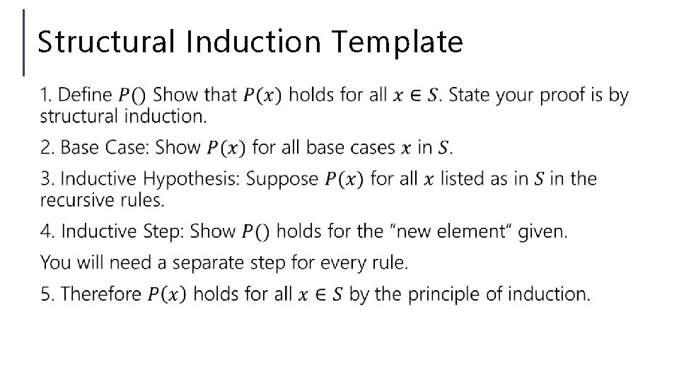 Structural Induction Template 